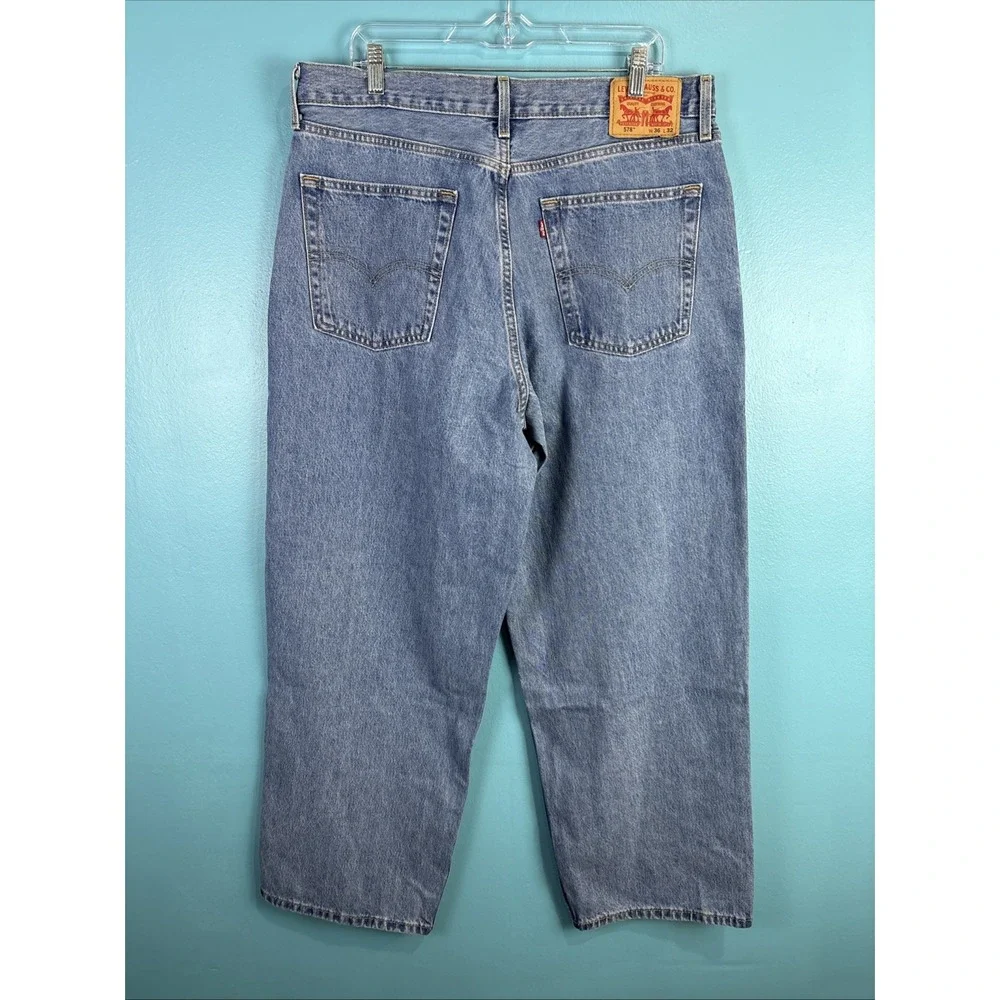 Levi's 578 Baggy Blue Jeans Size 36x32 Wide Leg Skater Streetcore